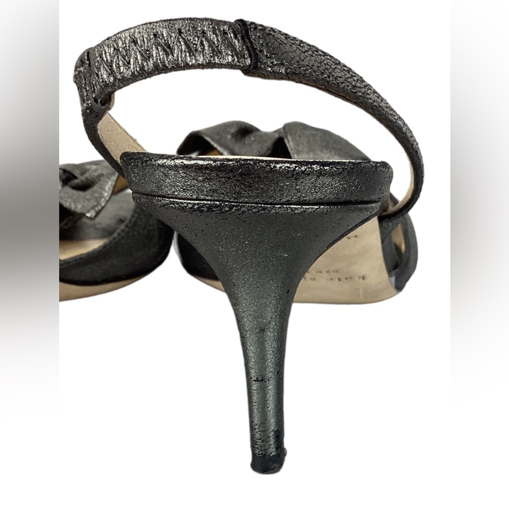 Kate Spade Marlena Pewter Leather Bow Slingback Heels - Picture 8 of 8